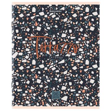 Тетрадь 96л А4 клетка скоба обложка картон Terrazzo 1/5/50