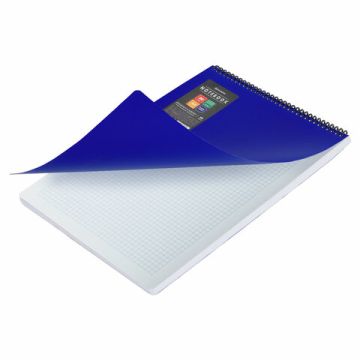 Блокнот 80л А4 клетка обложка пластик синий BRAUBERG 1/30