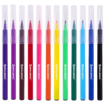 Фломастеры 12цв вентилируемый колпачок BRAUBERG Монстрики 1/12