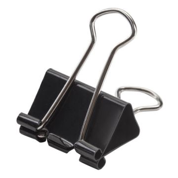 Зажимы для бумаг 25мм на 100л (12шт) черные в картонной коробке Brauberg 1/12/240