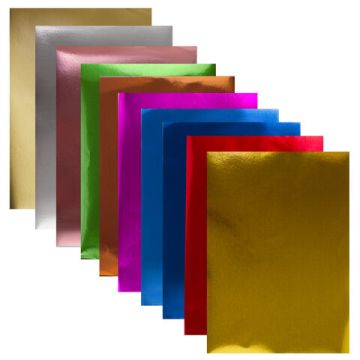 Цветная фольга А4 АЛЮМИНИЕВАЯ НА БУМАЖНОЙ ОСНОВЕ 10л. 10цв ОСТРОВ СОКРОВИЩ, 210х297мм (вывод)