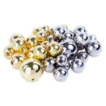 Бусины для творчества ШАРИКИ, ассорти, 20г., цвет золото, серебро, ОСТРОВ СОКРОВИЩ (вывод)