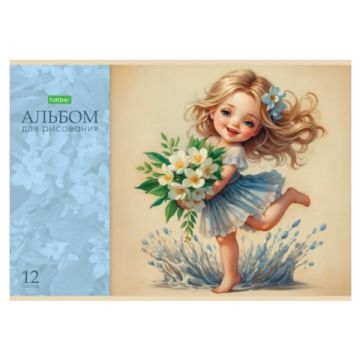 Альбом для рисования 12л А4 обложка офсет ассорти (5видов) Хатбер 1/5/110