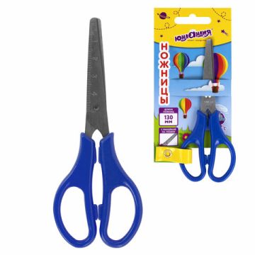 Ножницы 130мм метал ассорти европодвес Юнландия 1/12/288 (Клиент)