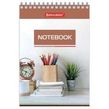 Блокнот 40л А6 97х145мм гребень BRAUBERG Идеальный офис 1/10/140