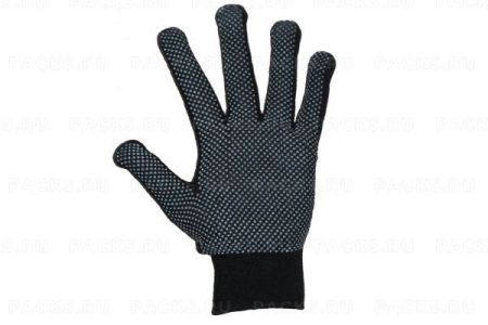 Перчатки спец нейлон ПВХ точка черный р.9-11 10/120