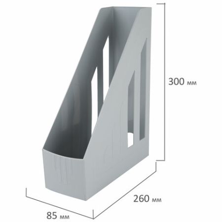 Лоток вертикальный для бумаг 260х85х300мм серый Brauberg Contract 1/16 (Клиент)