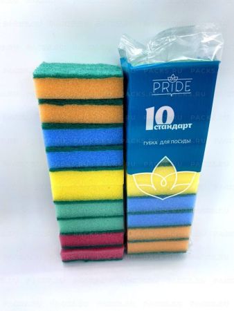 Губка для посуды (10шт) 80х50х25мм Стандарт 1/30