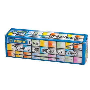 Стержень шариковый синий 142мм узел 0,7мм линия 0,5мм евронаконечник AA134-BL BEIFA (Бэйфа) 1/144