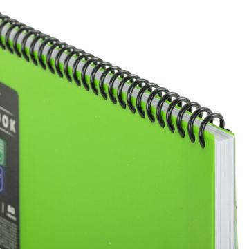 Блокнот 80л А4 клетка обложка пластик зеленый BRAUBERG 1/30