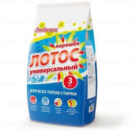 Порошок стиральный ЛЮБАША ЛОТОС 3кг автомат для всех типов тканей 1/6 
