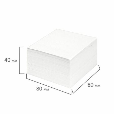 Блок для записей 8х8х4 белый непрокл. STAFF 1/36