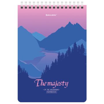 Блокнот 80л А5 146х206мм клетка гребень Majesty BRAUBERG 1/4/56 (Клиент)